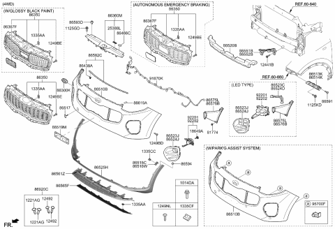 2019 Kia Sportage Bumper-Front Diagram 3