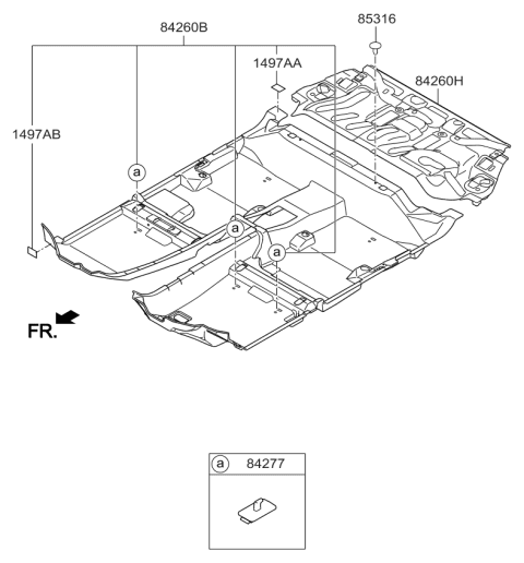 2017 Kia Sportage Carpet Assembly-Rear Floor Diagram for 84280D9500WK