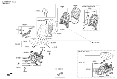 2019 Kia Sportage Frame Assembly-Front Seat B Diagram for 88410D9010WK