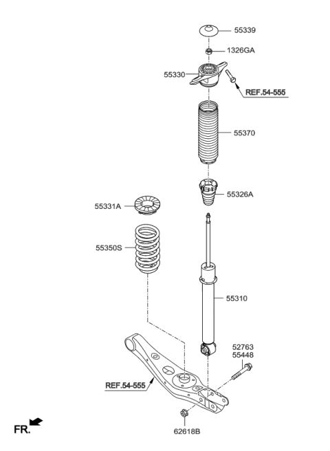 2018 Kia Sportage Pad-Rear Spring,Upper Diagram for 55331D3000