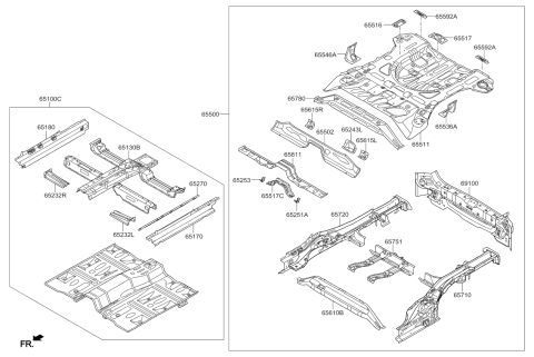 2019 Kia Sportage Reinforcement Assembly-C Diagram for 65130D9000