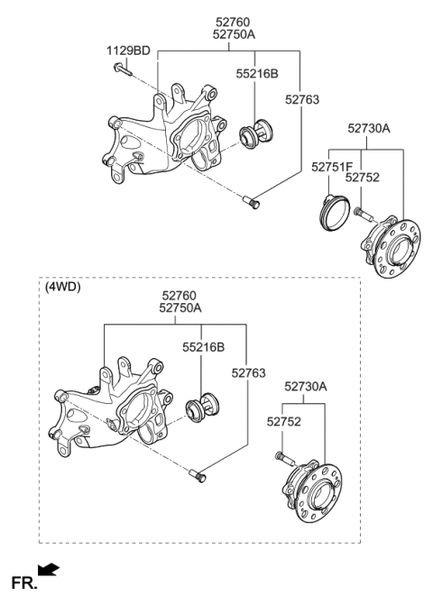 2019 Kia Sportage Bush-Lower Arm,Rear Diagram for 552152S300