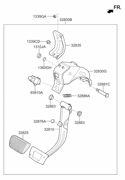 2019 Kia Sportage Pedal Assembly-Brake Diagram for 32800D9150