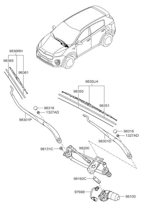 2017 Kia Sportage Windshield Wiper Diagram