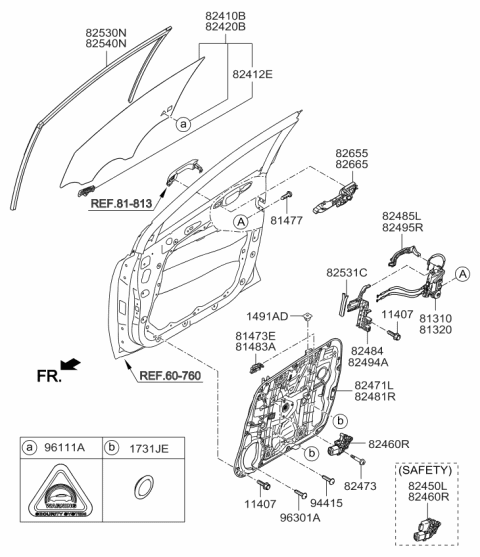 2016 Kia Sportage Bracket-Front Outside Handle Diagram for 82485D9000