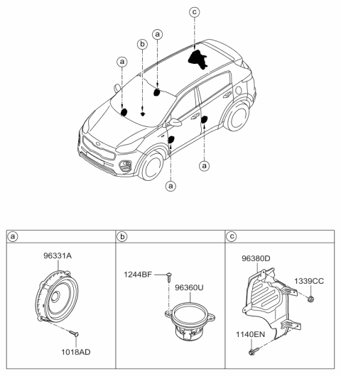 2019 Kia Sportage Speaker Diagram 1