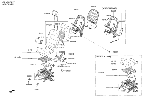 2016 Kia Sportage Seat-Front Diagram 3