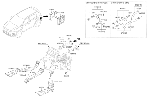 2017 Kia Sportage Heater System-Duct & Hose Diagram