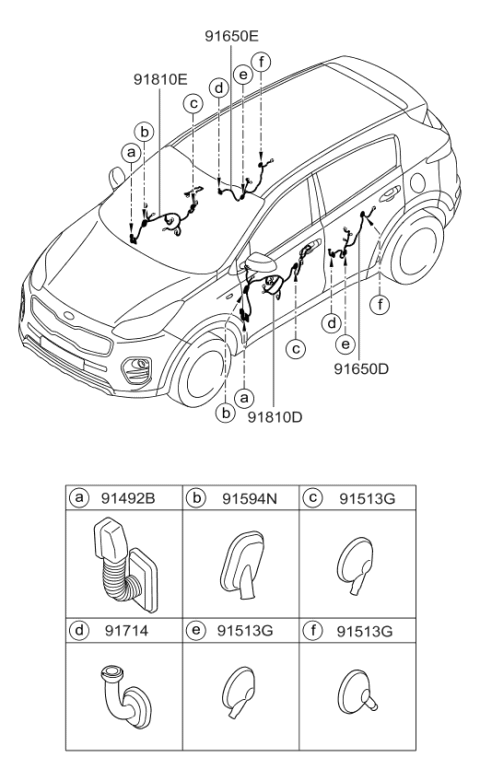 2019 Kia Sportage Pac K Diagram for 91600D9040