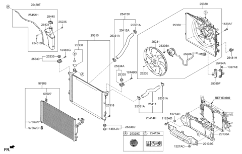 2015 Kia K900 Radiator Assembly Diagram for 253103T200