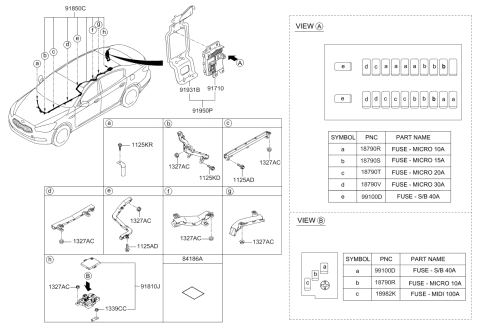 2015 Kia K900 Battery Wiring Assembly Diagram for 918503T021