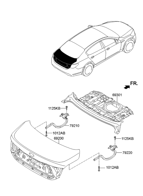 2015 Kia K900 Back Panel & Trunk Lid Diagram