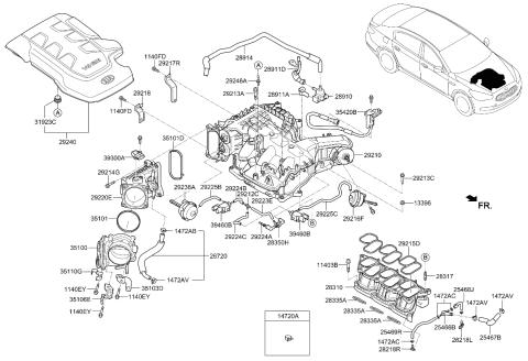 2015 Kia K900 Bracket Diagram for 351063CDF0