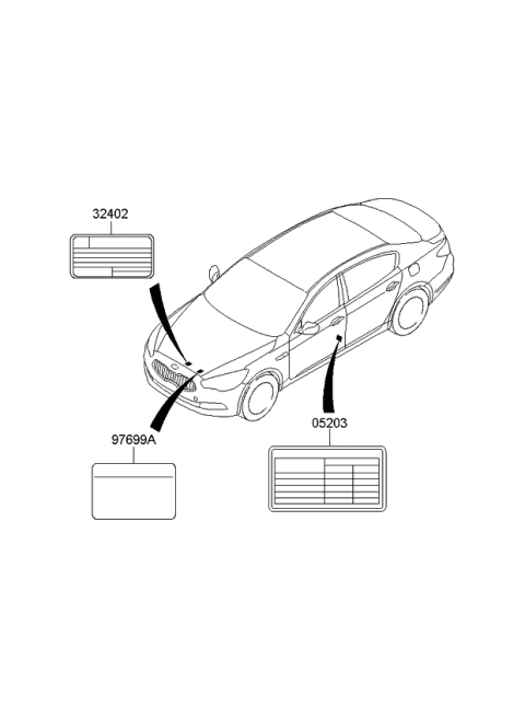 2015 Kia K900 Label Diagram 2