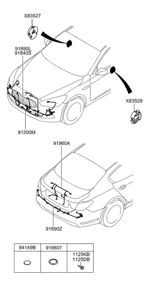 2015 Kia K900 Wiring Assembly-Trunk Lid Diagram for 916703T010