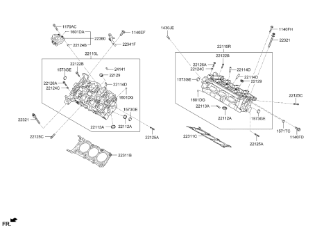 2015 Kia K900 Gasket-Cylinder Head Diagram for 223113CGC0