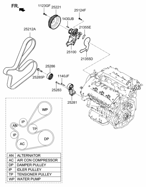 2015 Kia K900 Coolant Pump Diagram 1