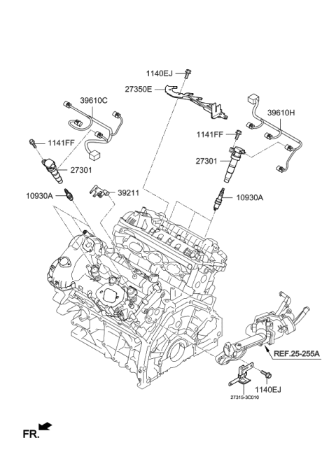 2015 Kia K900 Spark Plug & Cable Diagram 1