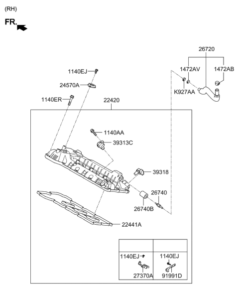 2015 Kia K900 Rocker Cover Diagram 3