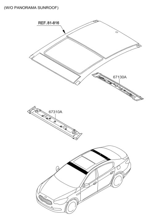 2015 Kia K900 Roof Panel Diagram 2