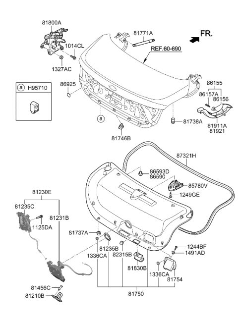 2015 Kia K900 Cover-Tail Gate EMER Diagram for 812323N000