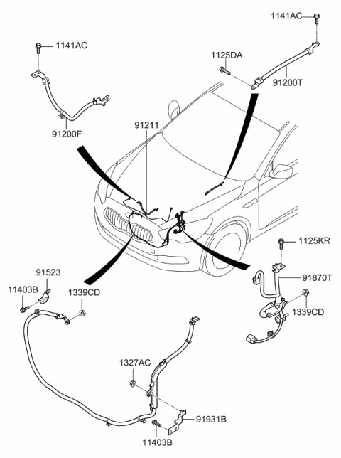 2015 Kia K900 Bracket-Wiring Mounting Diagram for 919903T170