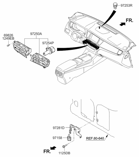 2015 Kia K900 Control Assembly-Heater Diagram for 972503T600