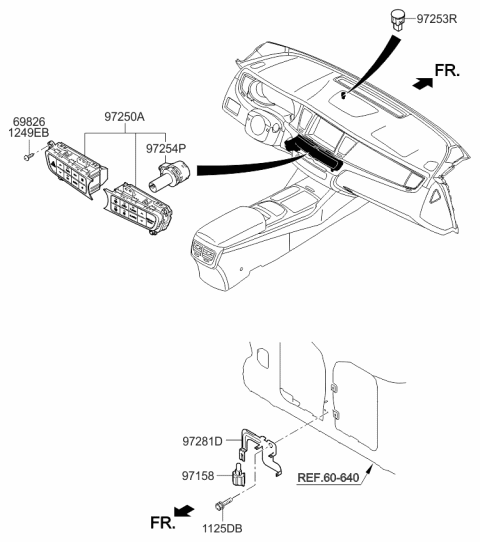 2015 Kia K900 Sensor-D/Photo&Led Diagram for 972533T100