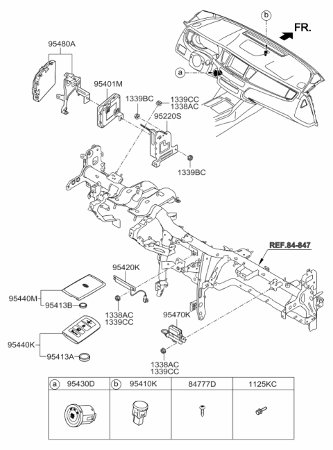 2015 Kia K900 Button Start Swtich Assembly Diagram for 954303T102