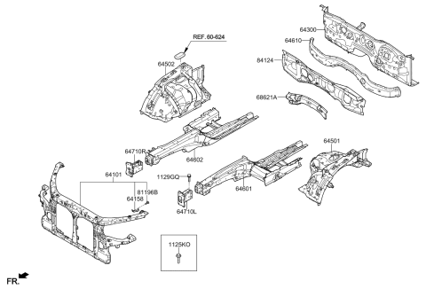 2015 Kia K900 Panel Assembly-Fender Apron Diagram for 645013T200