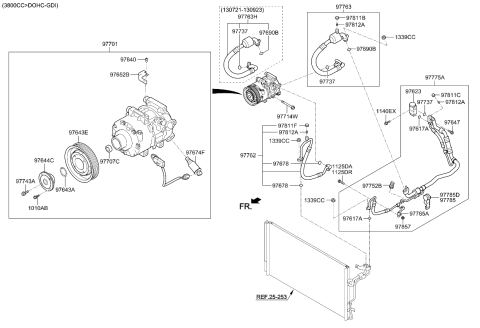 2015 Kia K900 Air Conditioner Refrigerant Discharge Hose Diagram for 977623T300