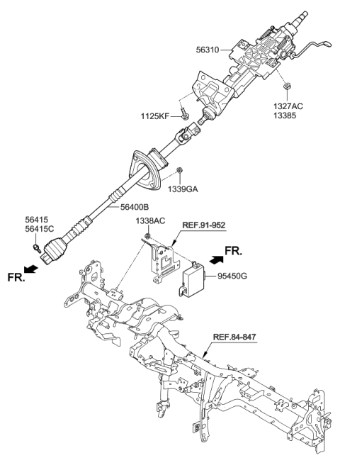 2015 Kia K900 Column Assembly-Upper Diagram for 563003T200