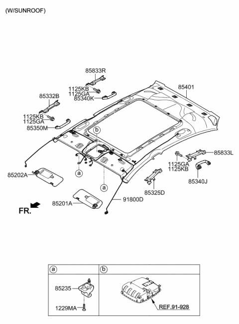 2015 Kia K900 Handle Assembly-Roof Assist Diagram for 853403T000TPT