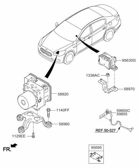 2015 Kia K900 Abs Control Unit Diagram for 589203T850