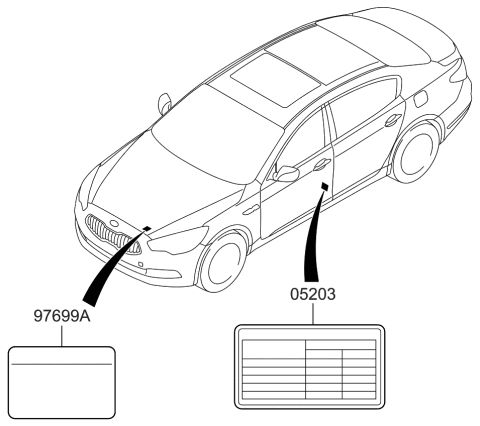 2015 Kia K900 Label Diagram 1
