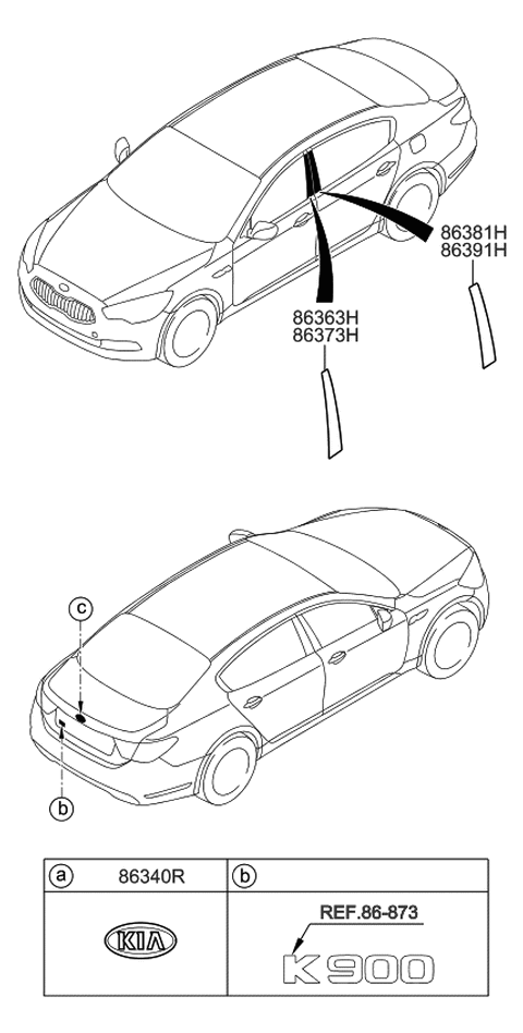 2015 Kia K900 Emblem Diagram