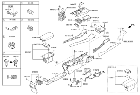 2015 Kia K900 Duct Assembly-Rear Air Ventilator Diagram for 970203T700