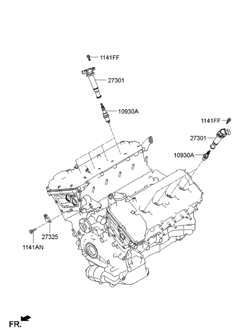 2015 Kia K900 Spark Plug & Cable Diagram 2