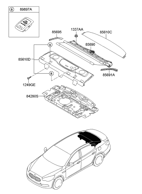 2015 Kia K900 Trim Assembly-Package Tray Diagram for 856203T270AYK