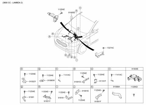 2015 Kia K900 Wiring Assembly-Control Diagram for 914443T020