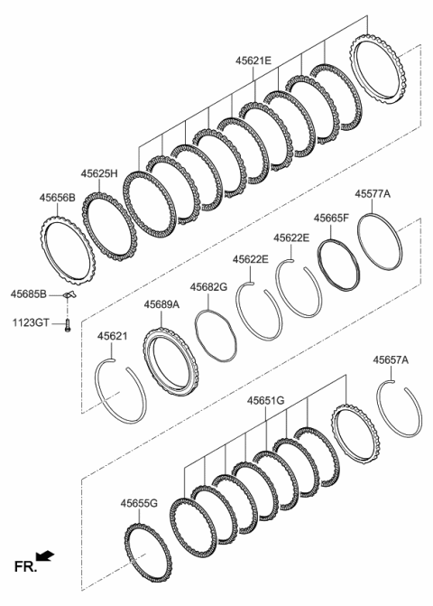 2015 Kia K900 One Way Clutch Diagram for 456834F020