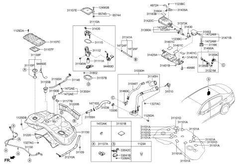 2015 Kia K900 Pad-Canister Diagram for 314013M150