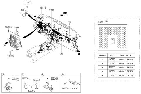 2015 Kia K900 Instrument Panel Junction Box Assembly Diagram for 919503T210