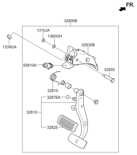 2015 Kia K900 Brake & Clutch Pedal Diagram