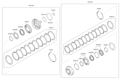 2015 Kia K900 Piston Assembly-Rear Clutch Diagram for 454414E030