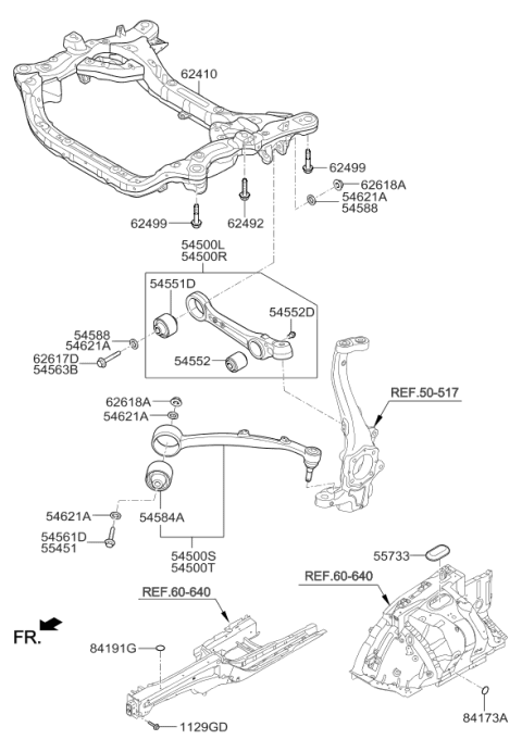 2015 Kia K900 Front Suspension Crossmember Diagram