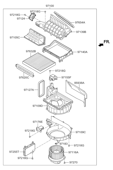 2015 Kia K900 Lining Diagram for 971313T000