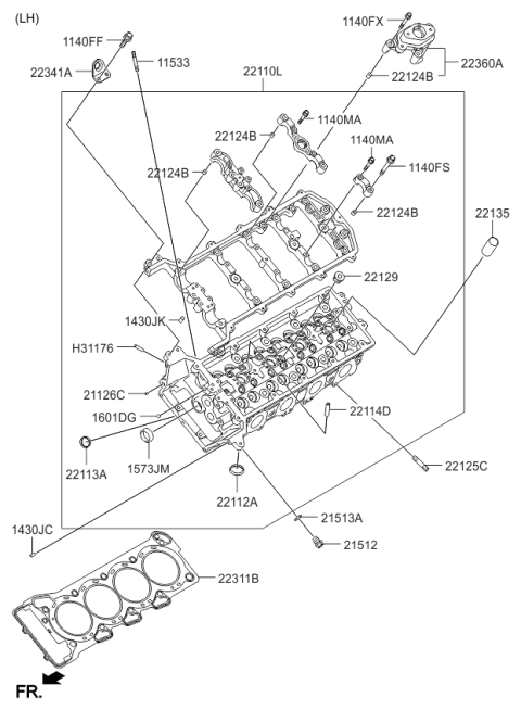 2015 Kia K900 Cylinder Head Diagram 2