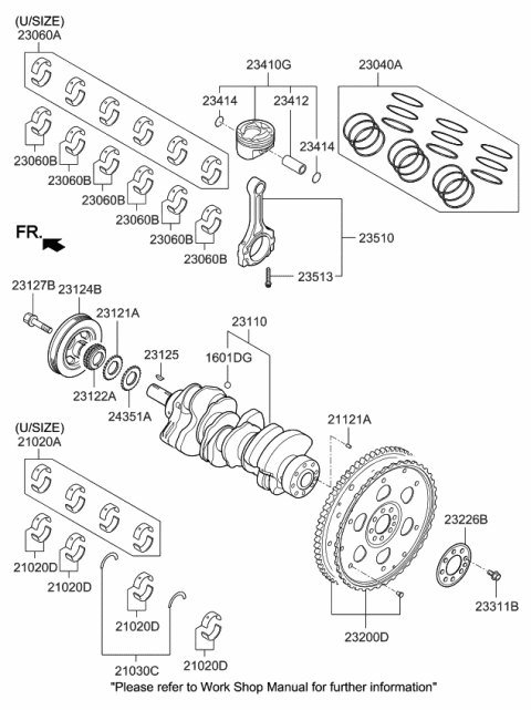 2015 Kia K900 Crankshaft & Piston Diagram 1