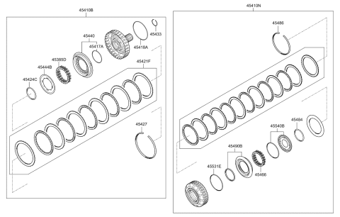 2015 Kia K900 Clutch Assembly-Rear Diagram for 454104F300